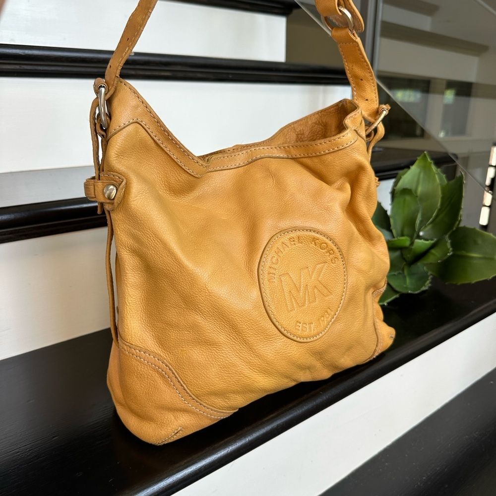 Michael Kors Mustard Yellow Leather Hobo Bag